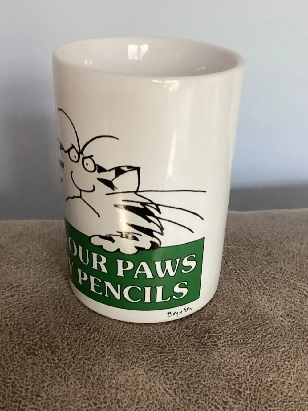 Vintage Sandra Boynton Cat ceramic pencil holder
